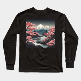 a gloomy day with a beautiful cheery blossom Long Sleeve T-Shirt